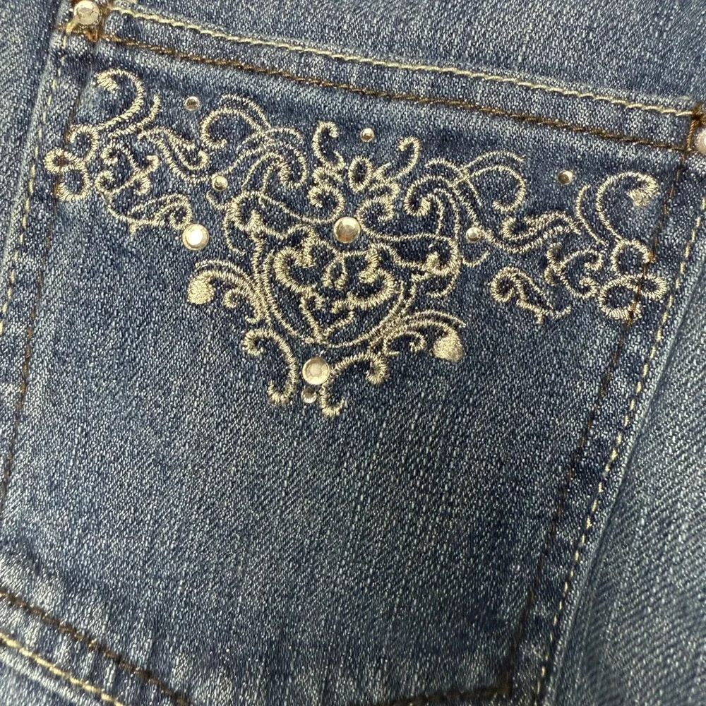 Vintage Arizona Girls Jeans 12 Slim Blue‎ Straight Leg Youth Denim Embroidered